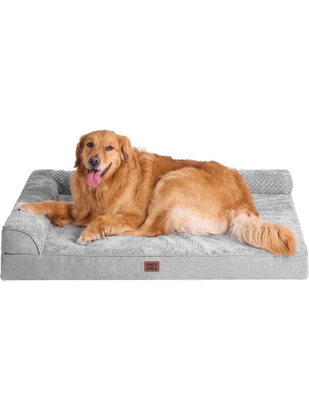 Cozy Large Orthopedic Memory Foam Dog Bed - Comfortable Grey Pet Mattress